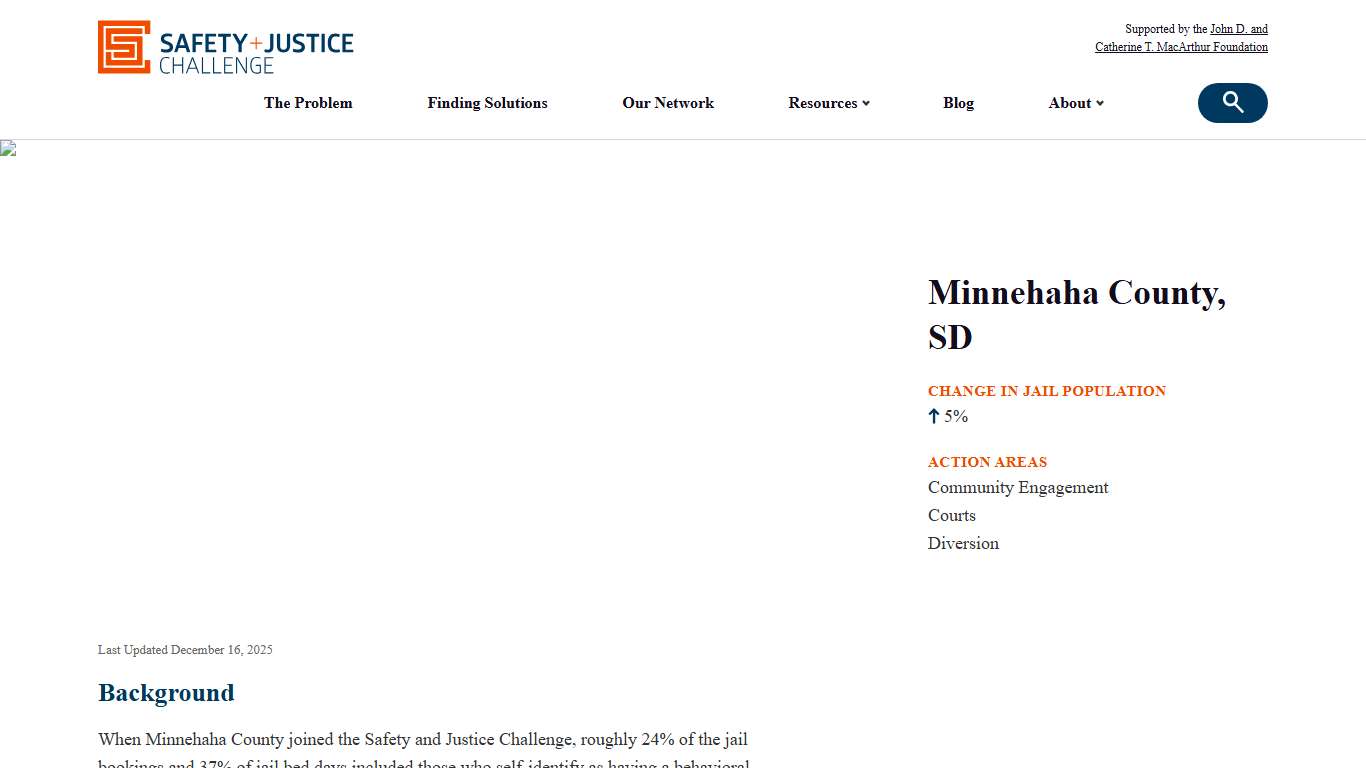 Minnehaha County, SD - Safety and Justice Challenge