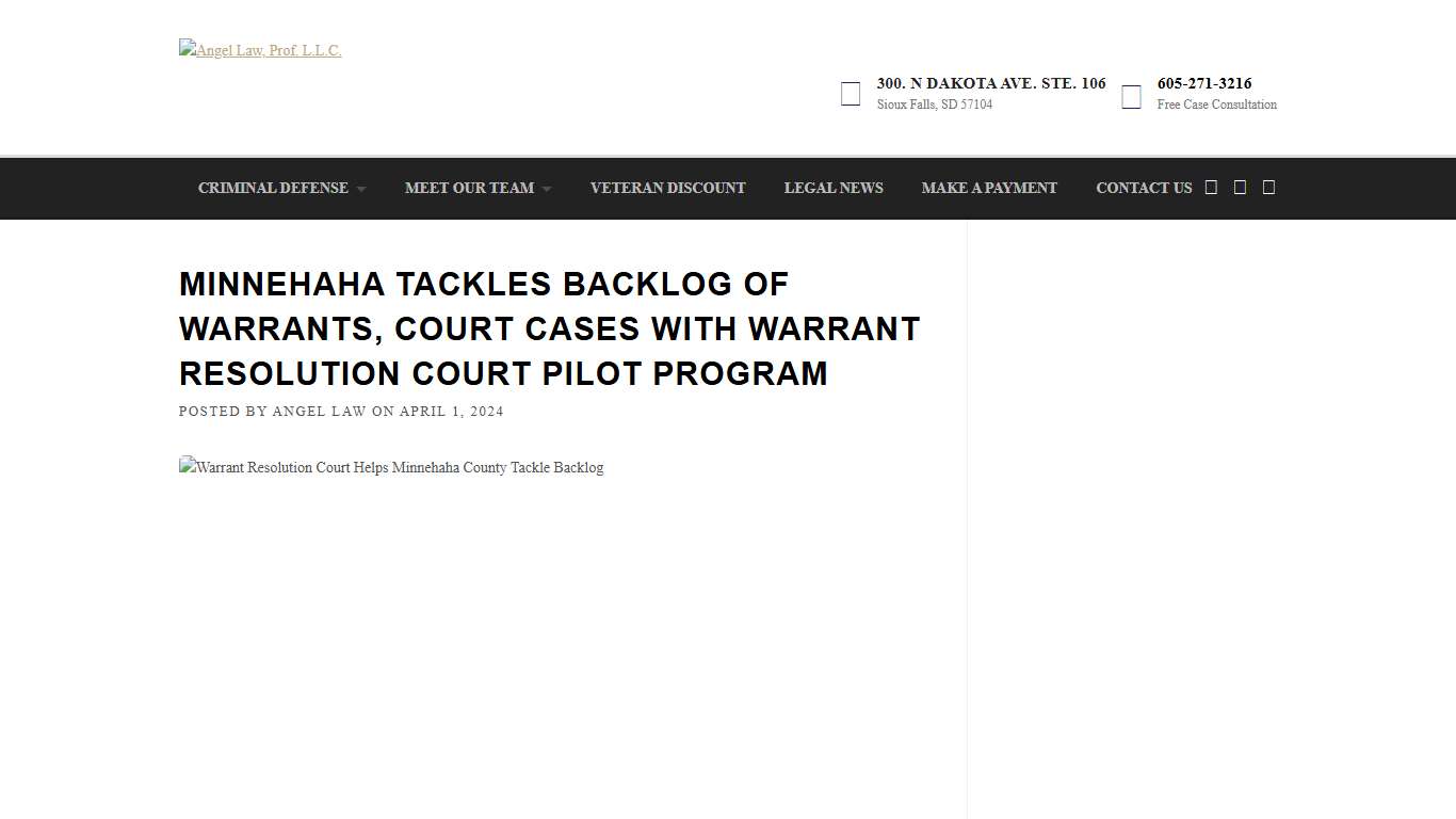 Warrant Resolution Court Helps Minnehaha County Tackle Backlog