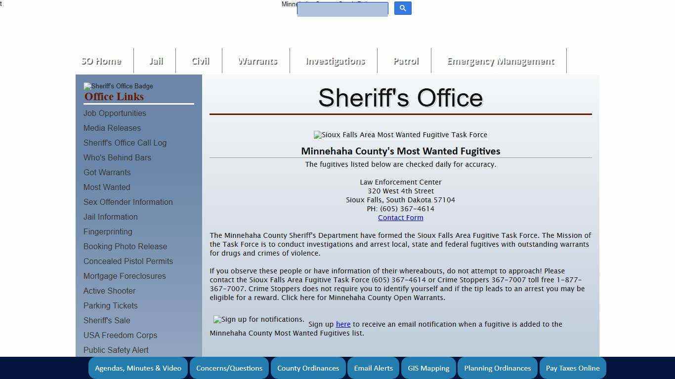 Minnehaha County, South Dakota Official Website - Sheriff's Office