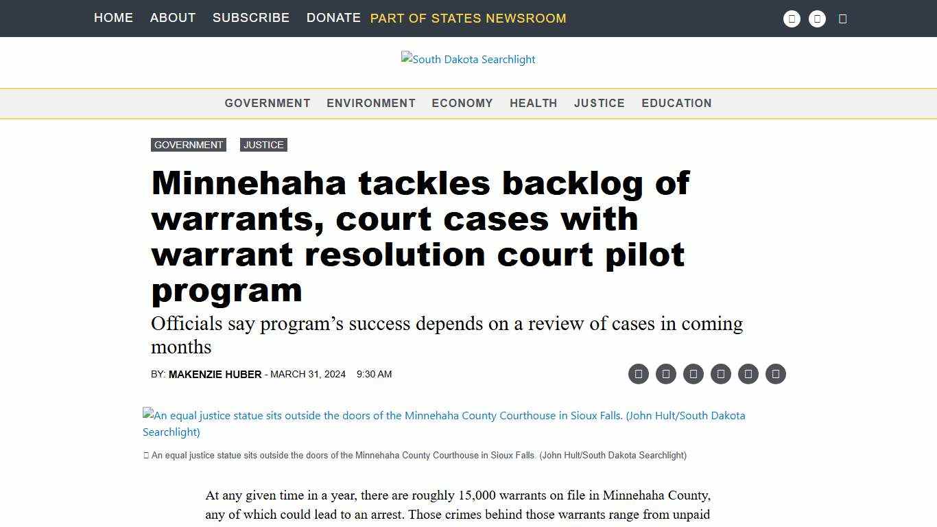 Minnehaha tackles backlog of warrants, court cases with warrant resolution court pilot program • South Dakota Searchlight
